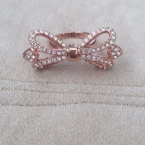 Ted Baker Pave Bow Ring M/L in Rose Gold
